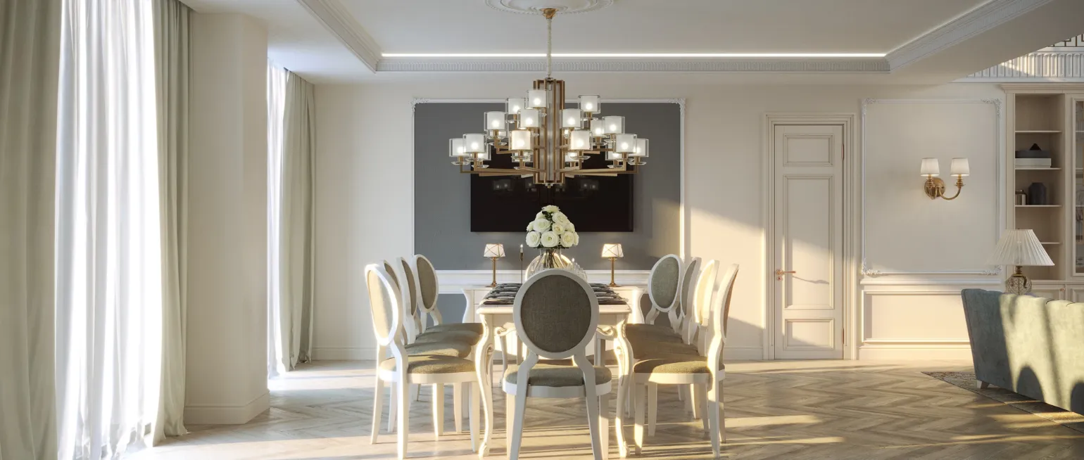 Complete home remodeling project in Los Angeles with open-concept luxury living and dining area